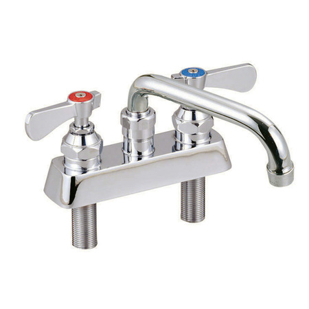 BK RESOURCES Optiflow Solid Body Faucet, 16" Swing Spout, 4" O.C. Deck Mount BKF-4DM-16-G